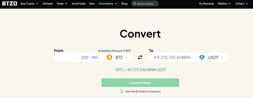 instant conversion using btzo convert