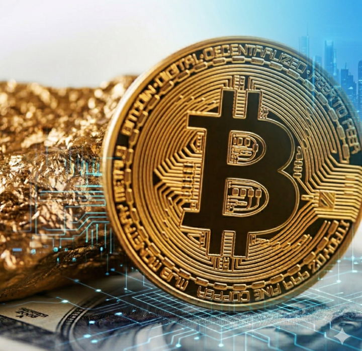 Bitcoin and gold showing role reversal