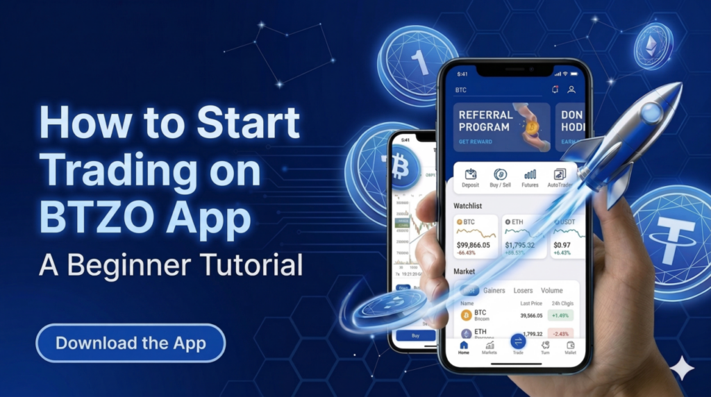 Beginner tutorial on how to start crypto trading using the BTZO app