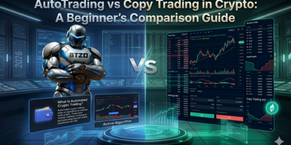 AutoTrading vs Copy Trading comparison showing differences in strategy, risk, and automation for crypto trading in 2026