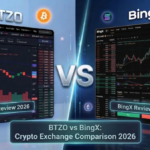 BTZO vs BingX comparison showing trading features, automation tools, fees, and security for crypto traders in 2026
