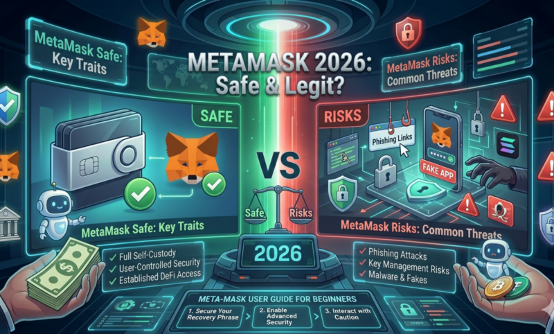 MetaMask wallet security overview showing safe usage practices, risks, and protection tips for crypto users in 2026