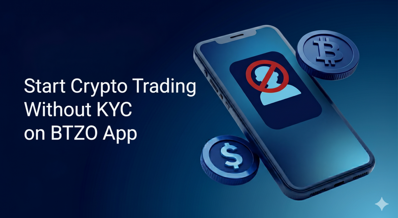 Crypto trading without KYC on the BTZO app