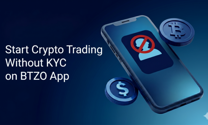 Crypto trading without KYC on the BTZO app
